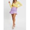 imageALCEA ROSEA Womens Ruched Mini Skirt High Waisted A Line Flared Ruffle Short Skirts for Vacation Outfits Rave 7882Violet