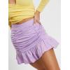 imageALCEA ROSEA Womens Ruched Mini Skirt High Waisted A Line Flared Ruffle Short Skirts for Vacation Outfits Rave 7882Violet