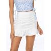 imageALCEA ROSEA Womens Ruched Mini Skirt High Waisted A Line Flared Ruffle Short Skirts for Vacation Outfits Rave 7882White