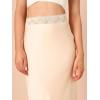 imageALCEA ROSEA Womens Silky Satin Maxi Skirt Lace Waistband High Waist Elastic Fishtail Work Elegant Flowy Long Skirts 7880Champagne