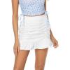 imageALCEA ROSEA Womens Ruched Mini Skirt High Waisted A Line Flared Ruffle Short Skirts for Vacation Outfits Rave 7882White