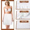 imageALCEA ROSEA Half Slips for Women Under Dresses Skirt Extenders Skirt Womens Half Slip Satin Anti Static Lace UnderskirtWhite40