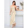 imageALCEA ROSEA Womens Silky Slip Dress Cowl Neck Satin Georgette Gown Cross Tie Long Maxi Dress for Wedding Cocktail Party 5736Champagne