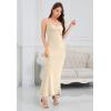 imageALCEA ROSEA Womens Silky Slip Dress Cowl Neck Satin Georgette Gown Cross Tie Long Maxi Dress for Wedding Cocktail Party 5736Champagne