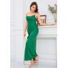 imageALCEA ROSEA Womens Silky Slip Dress Cowl Neck Satin Georgette Gown Cross Tie Long Maxi Dress for Wedding Cocktail Party 5736Green