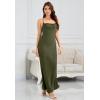 imageALCEA ROSEA Womens Silky Slip Dress Cowl Neck Satin Georgette Gown Cross Tie Long Maxi Dress for Wedding Cocktail Party 5736Olive Green