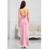 imageALCEA ROSEA Womens Silky Slip Dress Cowl Neck Satin Georgette Gown Cross Tie Long Maxi Dress for Wedding Cocktail Party 5736Pearly Pink