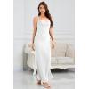 imageALCEA ROSEA Womens Silky Slip Dress Cowl Neck Satin Georgette Gown Cross Tie Long Maxi Dress for Wedding Cocktail Party 5736White