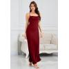 imageALCEA ROSEA Womens Silky Slip Dress Cowl Neck Satin Georgette Gown Cross Tie Long Maxi Dress for Wedding Cocktail Party 5736Wine