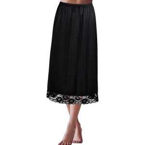 imageALCEA ROSEA Half Slips for Women Under Dresses Skirt Extenders Skirt Womens Half Slip Satin Anti Static Lace UnderskirtBlack90
