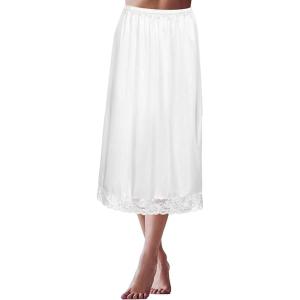 imageALCEA ROSEA Half Slips for Women Under Dresses Skirt Extenders Skirt Womens Half Slip Satin Anti Static Lace UnderskirtWhite90