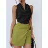 imageALCEA ROSEA Womens Silky Satin Camisole Halter Wrap Tie Back Cowl Neck Sleeveless Draped Backless Blouse Tank Top 1888Black