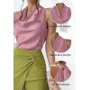 imageALCEA ROSEA Womens Silky Satin Camisole Halter Wrap Tie Back Cowl Neck Sleeveless Draped Backless Blouse Tank Top 1888Pale Pink