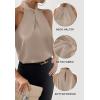 imageALCEA ROSEA Womens Silky Satin Camisole Top Twist Front Halter Sleeveless Satin Blouse Keyhole Back Tank Top 1889Champagne