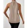 imageALCEA ROSEA Womens Silky Satin Camisole Top Twist Front Halter Sleeveless Satin Blouse Keyhole Back Tank Top 1889Champagne