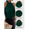 imageALCEA ROSEA Womens Silky Satin Camisole Top Twist Front Halter Sleeveless Satin Blouse Keyhole Back Tank Top 1889Dark Green
