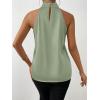 imageALCEA ROSEA Womens Silky Satin Camisole Top Twist Front Halter Sleeveless Satin Blouse Keyhole Back Tank Top 1889Light Green