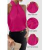 imageALCEA ROSEA Womens Silky Satin Camisole Top Twist Front Halter Sleeveless Satin Blouse Keyhole Back Tank Top 1889Rose