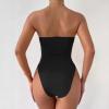 imageALCEA ROSEA Womens Strapless Bodysuit Sexy Deep V Neck Thong Tummy Control Shapewear with Underwire 1839Black1838