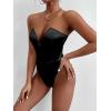 imageALCEA ROSEA Womens Strapless Bodysuit Sexy Deep V Neck Thong Tummy Control Shapewear with Underwire 1839Black1839