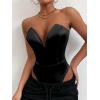 imageALCEA ROSEA Womens Strapless Bodysuit Sexy Deep V Neck Thong Tummy Control Shapewear with Underwire 1839Black1839