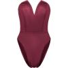 imageALCEA ROSEA Womens Strapless Bodysuit Sexy Deep V Neck Thong Tummy Control Shapewear with Underwire 1839Burgundy1839