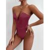 imageALCEA ROSEA Womens Strapless Bodysuit Sexy Deep V Neck Thong Tummy Control Shapewear with Underwire 1839Burgundy1839