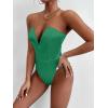 imageALCEA ROSEA Womens Strapless Bodysuit Sexy Deep V Neck Thong Tummy Control Shapewear with Underwire 1839Dark Green1839
