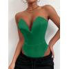 imageALCEA ROSEA Womens Strapless Bodysuit Sexy Deep V Neck Thong Tummy Control Shapewear with Underwire 1839Dark Green1839