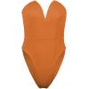 imageALCEA ROSEA Womens Strapless Bodysuit Sexy Deep V Neck Thong Tummy Control Shapewear with Underwire 1839Orange1838