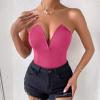 imageALCEA ROSEA Womens Strapless Bodysuit Sexy Deep V Neck Thong Tummy Control Shapewear with Underwire 1839Pink1838