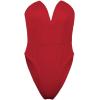 imageALCEA ROSEA Womens Strapless Bodysuit Sexy Deep V Neck Thong Tummy Control Shapewear with Underwire 1839Red1838