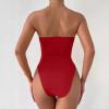 imageALCEA ROSEA Womens Strapless Bodysuit Sexy Deep V Neck Thong Tummy Control Shapewear with Underwire 1839Red1838