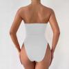 imageALCEA ROSEA Womens Strapless Bodysuit Sexy Deep V Neck Thong Tummy Control Shapewear with Underwire 1839White1838