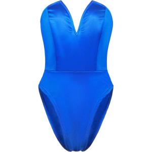 imageALCEA ROSEA Womens Strapless Bodysuit Sexy Deep V Neck Thong Tummy Control Shapewear with Underwire 1839Royal Blue1839