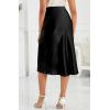 imageALCEA ROSEA Womens Satin High Waisted Silk Aline Wedding Elegant Elastic Midi Skirt7212black