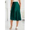 imageALCEA ROSEA Womens Satin High Waisted Silk Aline Wedding Elegant Elastic Midi Skirt7212dark Green
