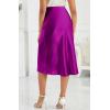 imageALCEA ROSEA Womens Satin High Waisted Silk Aline Wedding Elegant Elastic Midi Skirt7212rose Red