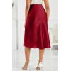 imageALCEA ROSEA Womens Satin High Waisted Silk Aline Wedding Elegant Elastic Midi Skirt7212wine