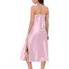imageALCEA ROSEA Women Silk Satin Nightgown Sexy Lace Chemise Lingerie Long Sleepdress for Ladies Sleepwear Slip NegligeeNude Pink
