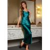 imageALCEA ROSEA Womens Satin Nightgown Sexy Silky Cowl Neck Slip Dress Lingerie Sleepwear 39223922dark Green