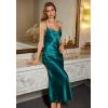 imageALCEA ROSEA Womens Satin Nightgown Sexy Silky Cowl Neck Slip Dress Lingerie Sleepwear 39223922dark Green