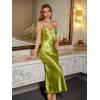 imageALCEA ROSEA Womens Satin Nightgown Sexy Silky Cowl Neck Slip Dress Lingerie Sleepwear 39223922green
