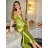 imageALCEA ROSEA Womens Satin Nightgown Sexy Silky Cowl Neck Slip Dress Lingerie Sleepwear 39223922green