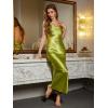 imageALCEA ROSEA Womens Satin Nightgown Sexy Silky Cowl Neck Slip Dress Lingerie Sleepwear 39223922green