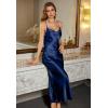 imageALCEA ROSEA Womens Satin Nightgown Sexy Silky Cowl Neck Slip Dress Lingerie Sleepwear 39223922navy