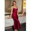 imageALCEA ROSEA Womens Satin Nightgown Sexy Silky Cowl Neck Slip Dress Lingerie Sleepwear 39223922wine Red
