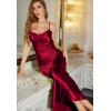imageALCEA ROSEA Womens Satin Nightgown Sexy Silky Cowl Neck Slip Dress Lingerie Sleepwear 39223922wine Red
