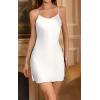 imageALCEA ROSEA Lingerie Sexy Satin Silky Nightgowns Sexy Chemise Slip Nightie babydoll for WomenWhite