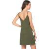 imageALCEA ROSEA Womens Full Slips Cami Long Slip Dress Nightgown Sexy Mesh V Neck Under Dresses Chmeise Lingerie Sleepwear 3956Army Green
